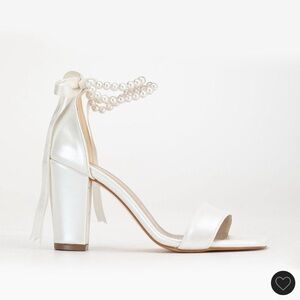 Chic Pearl-Embellished White Heels